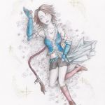 ff10 fanart yuna sleeping