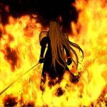 ff7 wallpaper sephiroth fire
